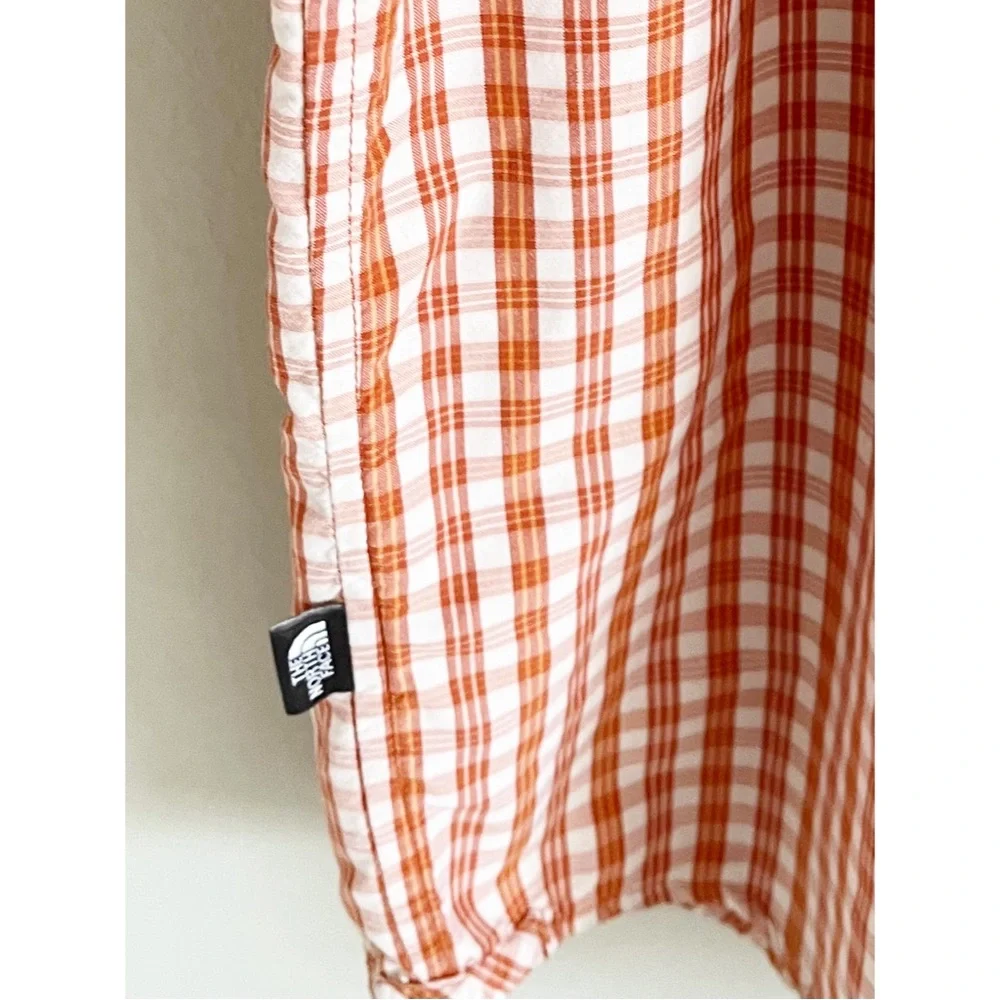 The North Face rust plaid short sleeve shirt L
